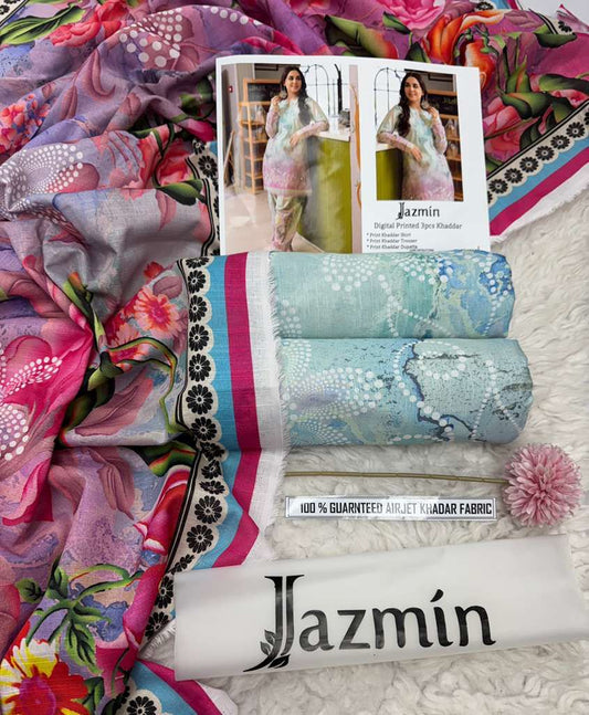 F&F-03 DIGITALLY PRINT KHADDER 3PC