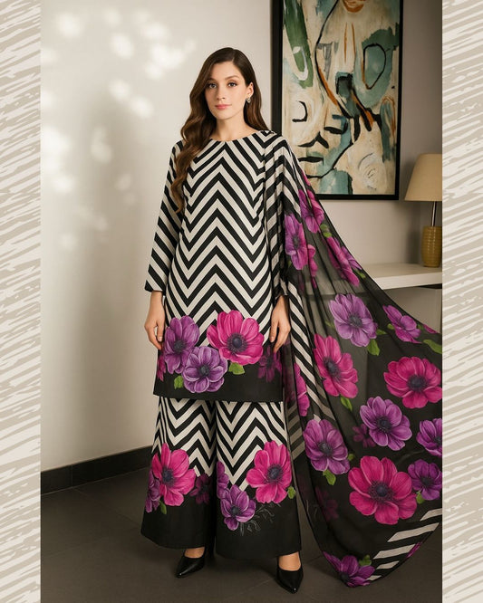 ZM-14 DIGITALLY PRINTED SILK 3PC