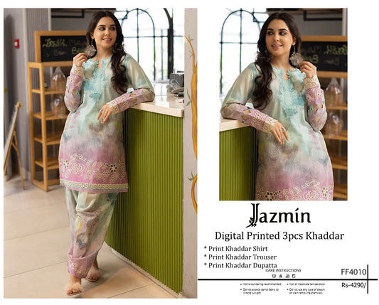 F&F-03 DIGITALLY PRINT KHADDER 3PC