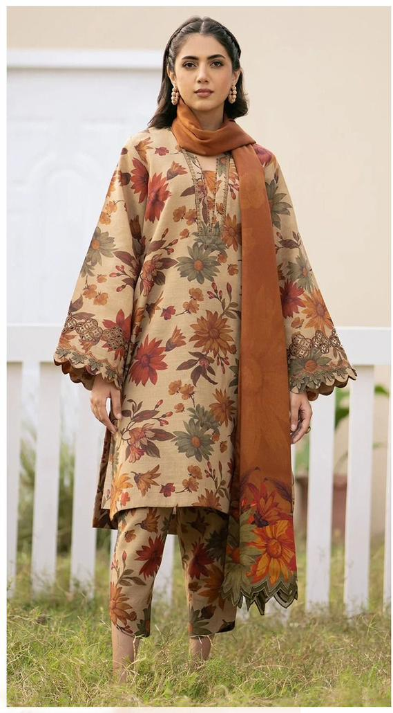 F&F-33 DIGITALLY PRINT KHADDER 3PC