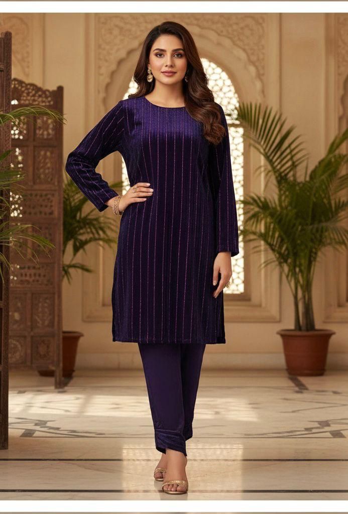 EMN-02 INDIA CHAMKI VLEVET ALLOVER 2PC