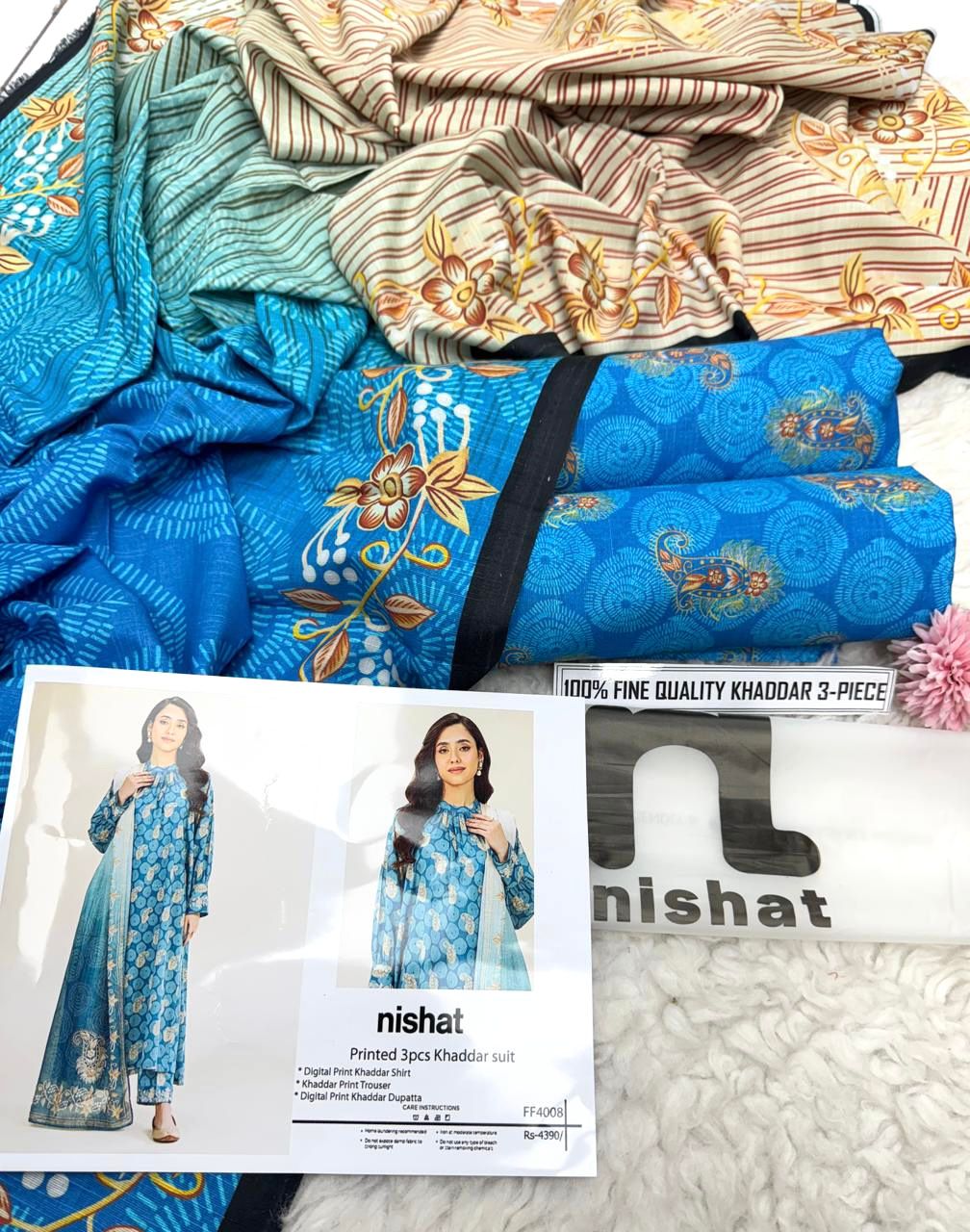 F&F-14 DIGITALLY PRINT KHADDER 3PC