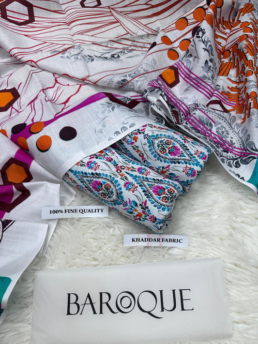 A FNF-08 DIGITALLY PRINT KHADDER 3PC